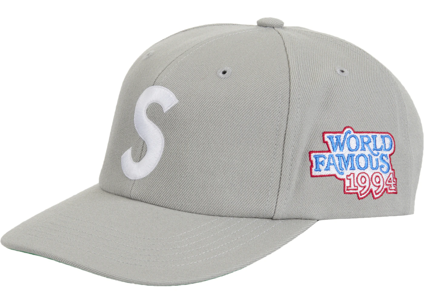 Supreme World Famous S Logo 6-Panel Grey