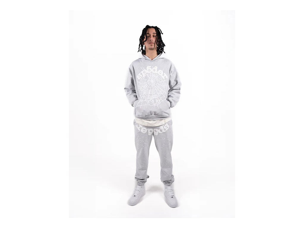 Sp5der OG Web Heather Grey Hoodie