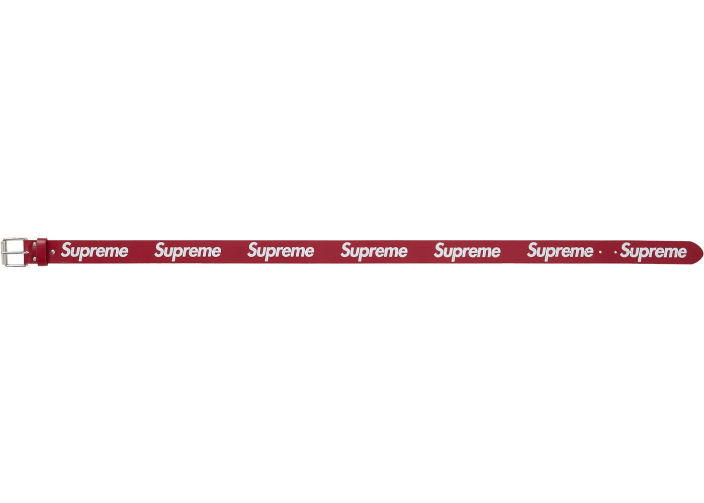 Supreme Repeat Leather Belt (FW25) Red