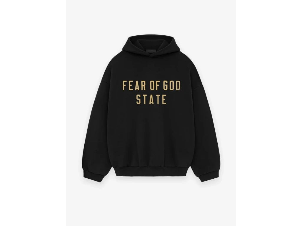 Fear of God Essentials Hoodie FW24 Black Yellow State